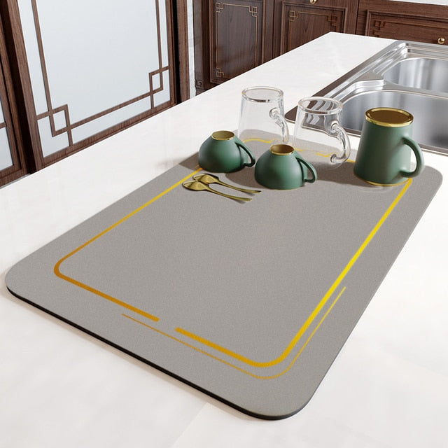 Tapis de cuisine antidérapant ultra-absorbant pour évier