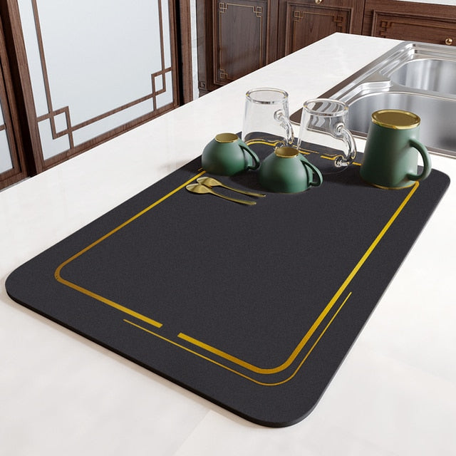 Tapis de cuisine antidérapant ultra-absorbant pour évier