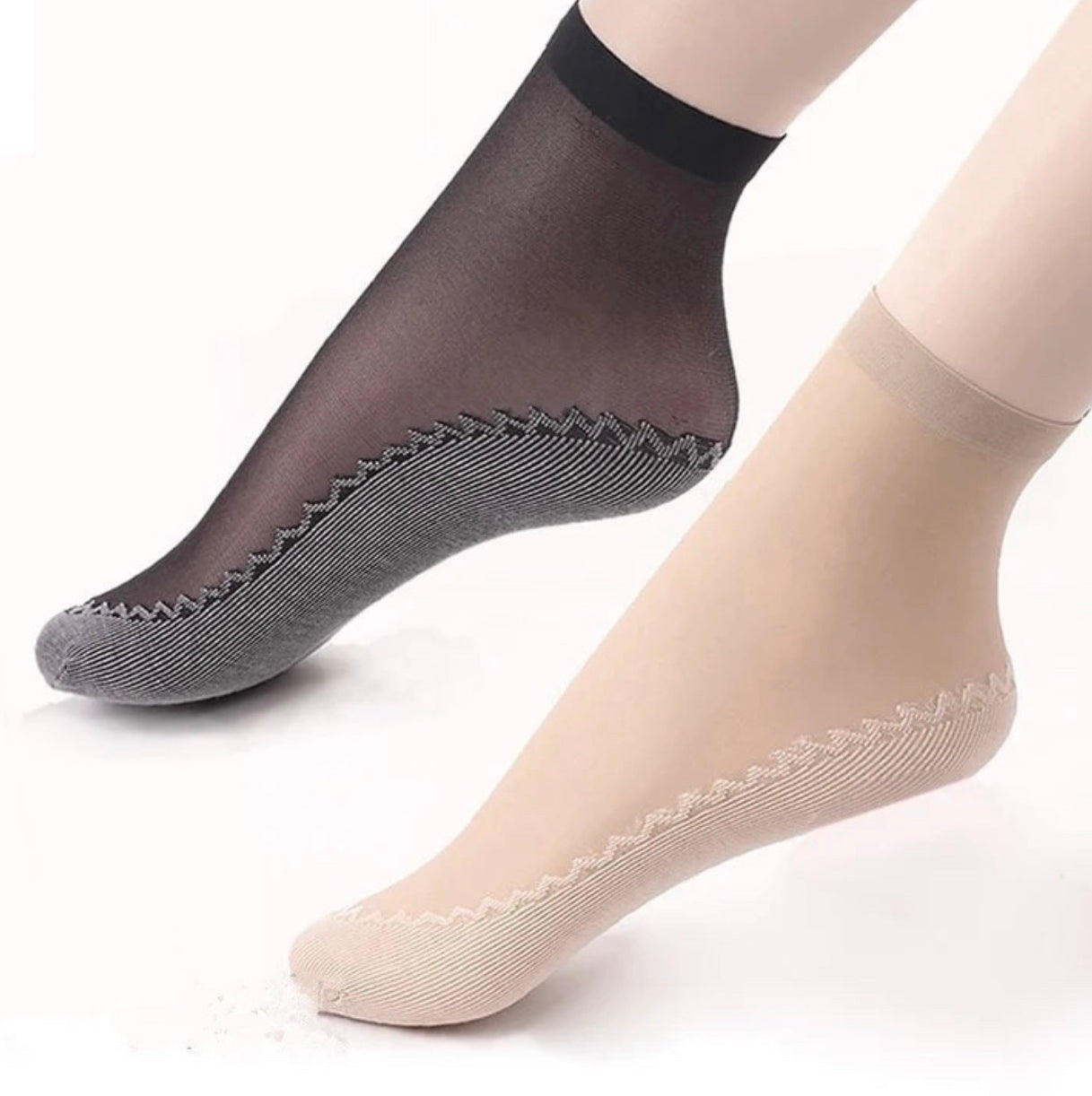 10 Paires de Chaussettes Femme en Coton Antidérapantes et Soyeuses