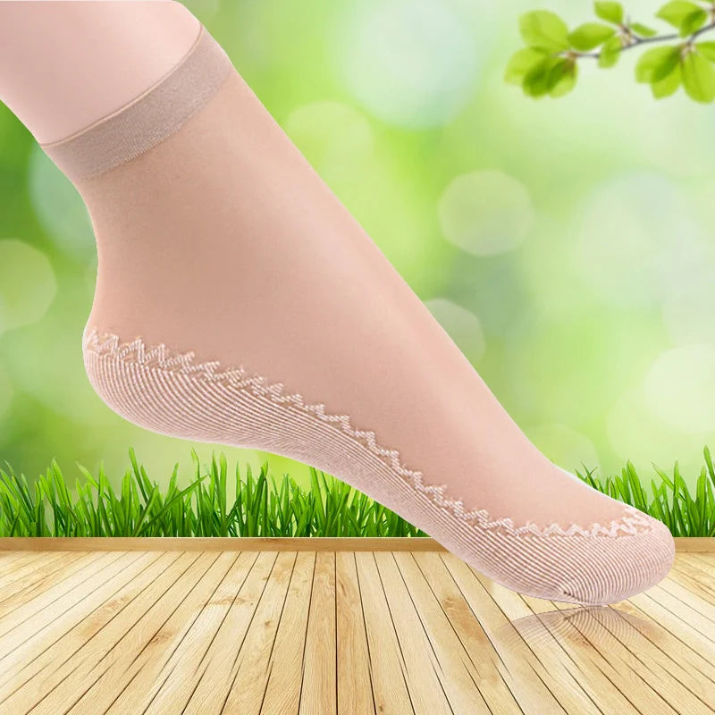 10 Paires de Chaussettes Femme en Coton Antidérapantes et Soyeuses
