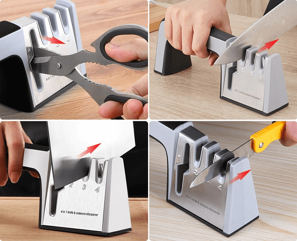 Aiguiseur de Couteaux Multifonction 4 en 1