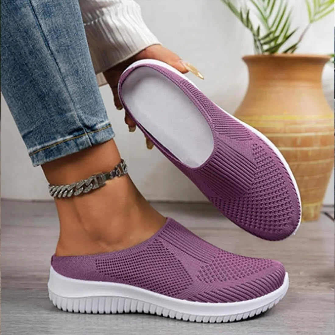 Baskets anatomiques femme en maille respirante