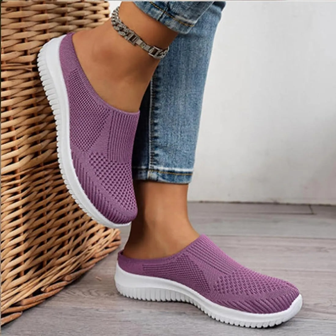 Baskets anatomiques femme en maille respirante