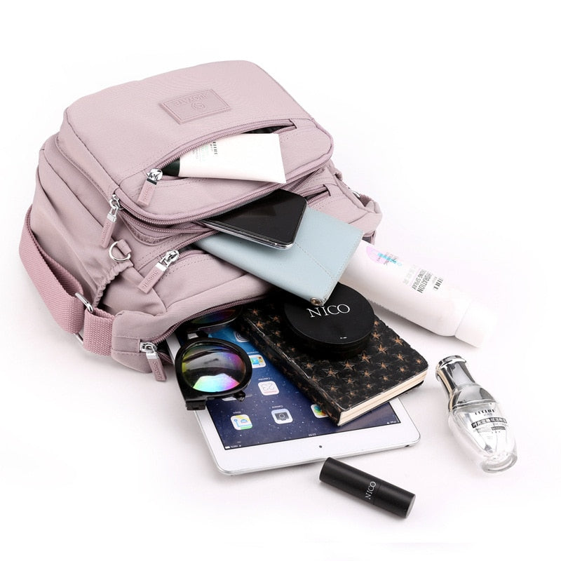 Sac Compact en Nylon Résistant à l'Eau et Fermeture Zippée