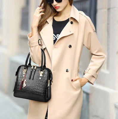 Sac à Main en Cuir pour Femme au Motif Crocodile