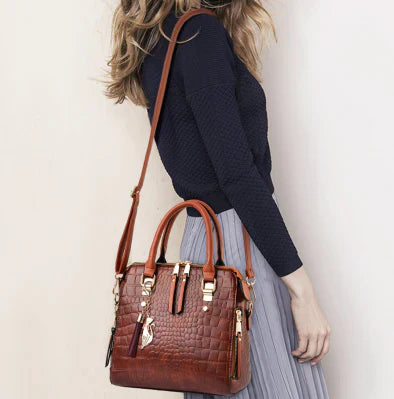 Sac à Main en Cuir pour Femme au Motif Crocodile