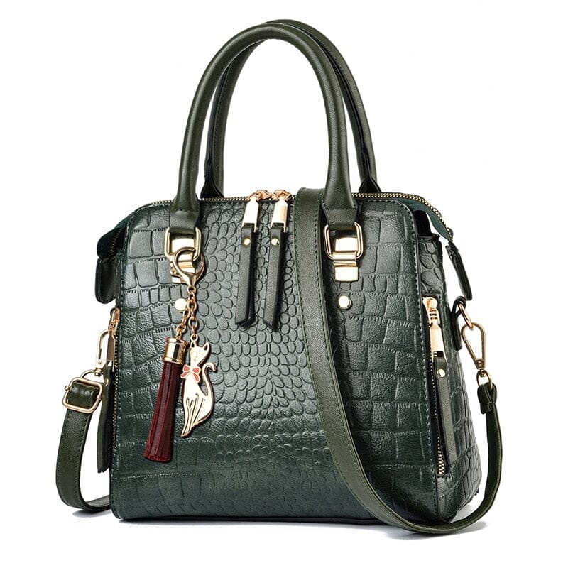Sac à Main en Cuir pour Femme au Motif Crocodile