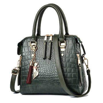 Sac à Main en Cuir pour Femme au Motif Crocodile
