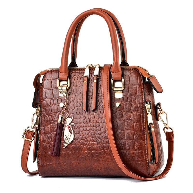 Sac à Main en Cuir pour Femme au Motif Crocodile