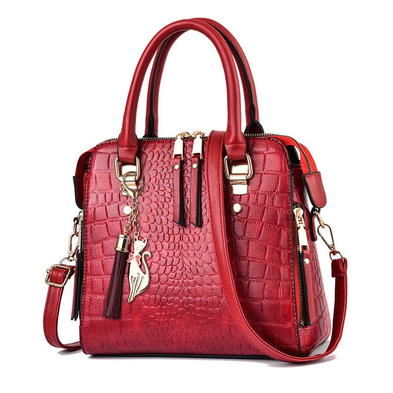 Sac à Main en Cuir pour Femme au Motif Crocodile