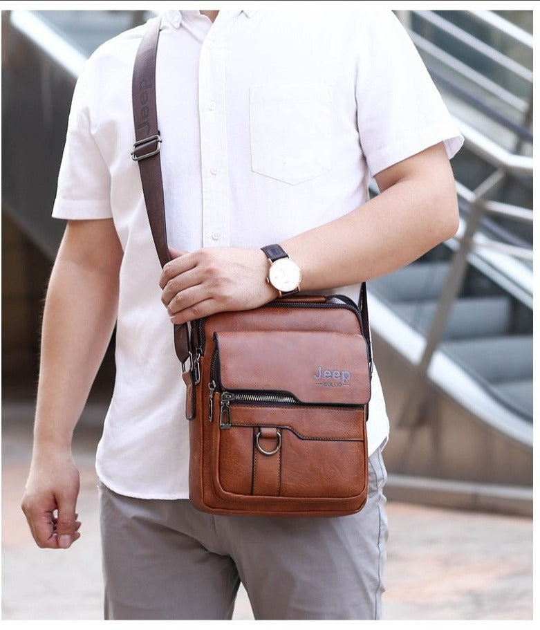 Sac Homme Jеер en Cuir + Portefeuille en Cuir Offert