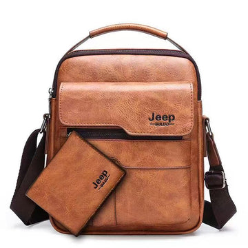 Sac Homme Jеер en Cuir + Portefeuille en Cuir Offert