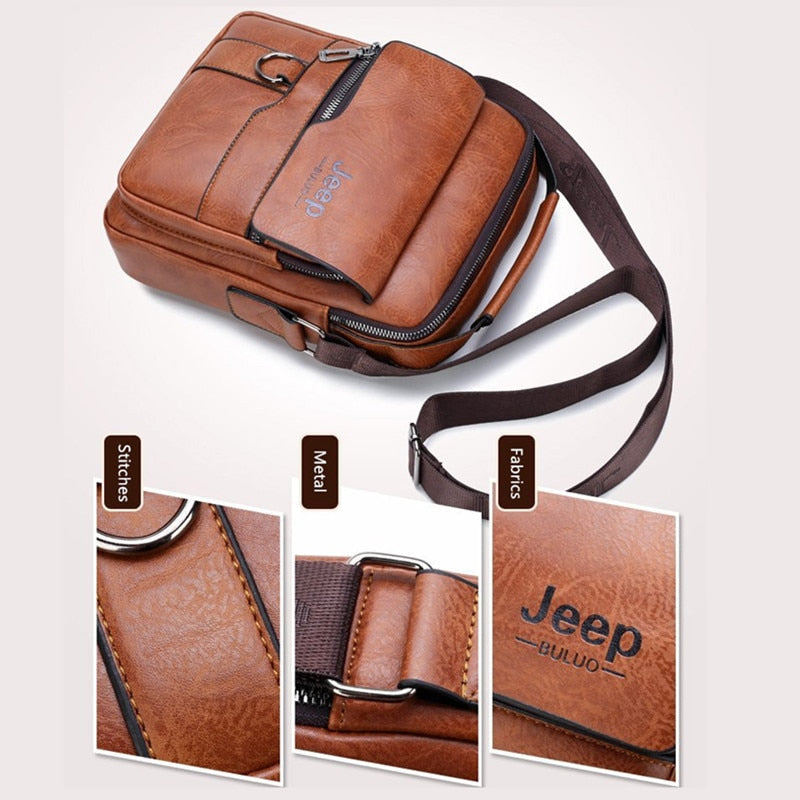 Sac Homme Jеер en Cuir + Portefeuille en Cuir Offert