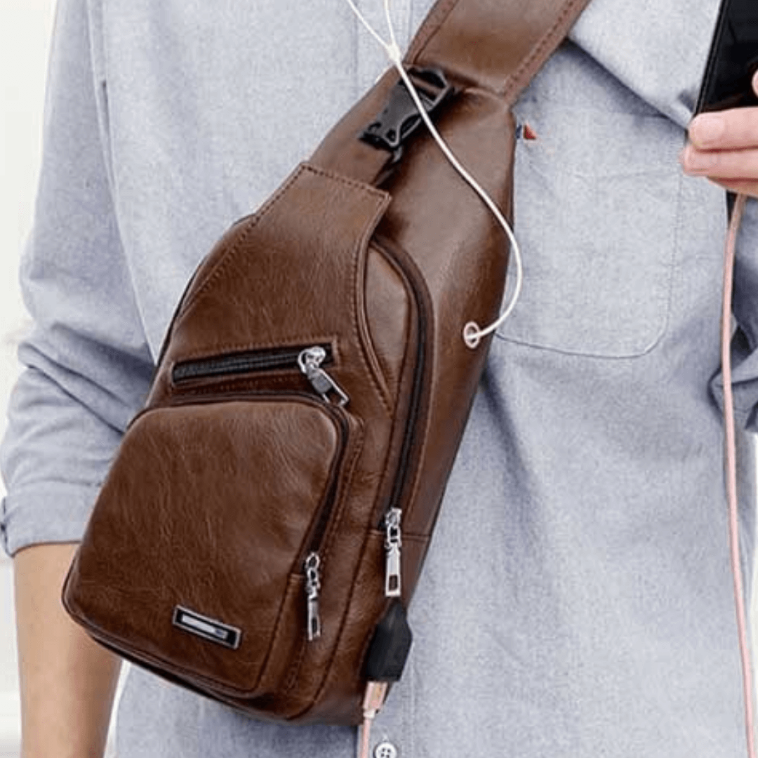 Sacoche Bandoulière en Cuir Unisexe