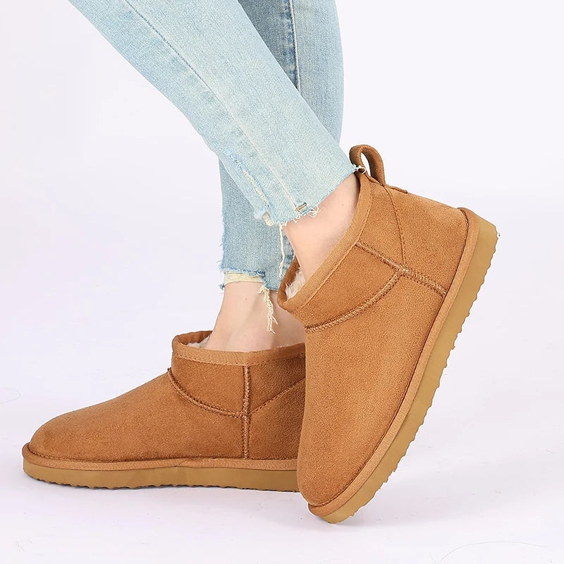 Bottes Classiques Femme d’Hiver avec Intérieur Doublé en Peluche