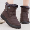 Bottes Femme d’Hiver Imperméables à Tige Moyenne avec Doublure en Peluche