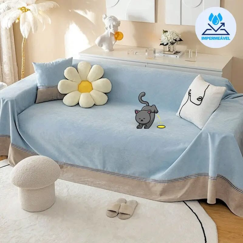 Housse de Protection de Canapé Anti-Pipi pour Chiens et Chats en Chenille