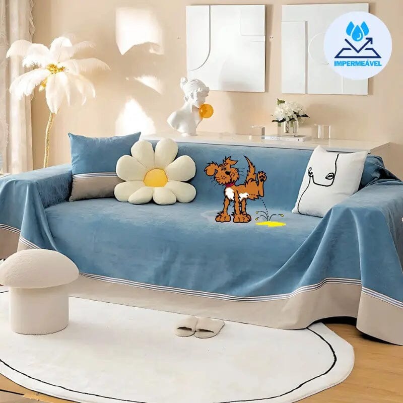 Housse de Protection de Canapé Anti-Pipi pour Chiens et Chats en Chenille