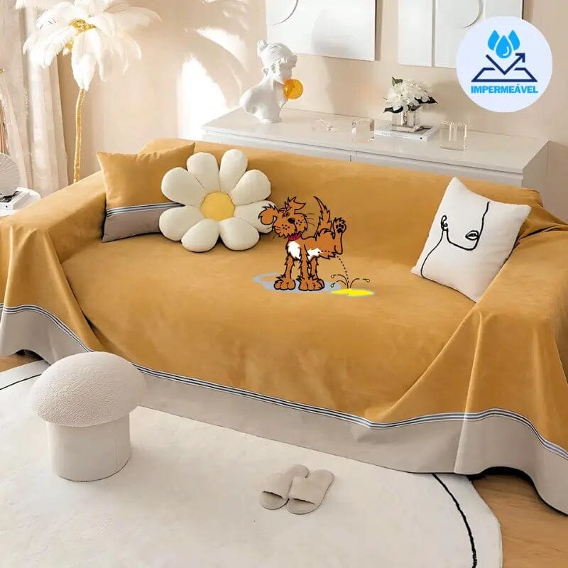 Housse de Protection de Canapé Anti-Pipi pour Chiens et Chats en Chenille