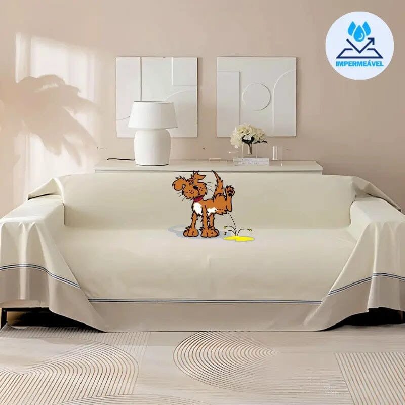 Housse de Protection de Canapé Anti-Pipi pour Chiens et Chats en Chenille