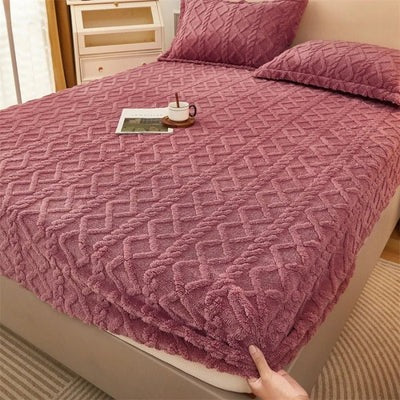 Housse de Matelas d'Hiver Matelassée en Velours