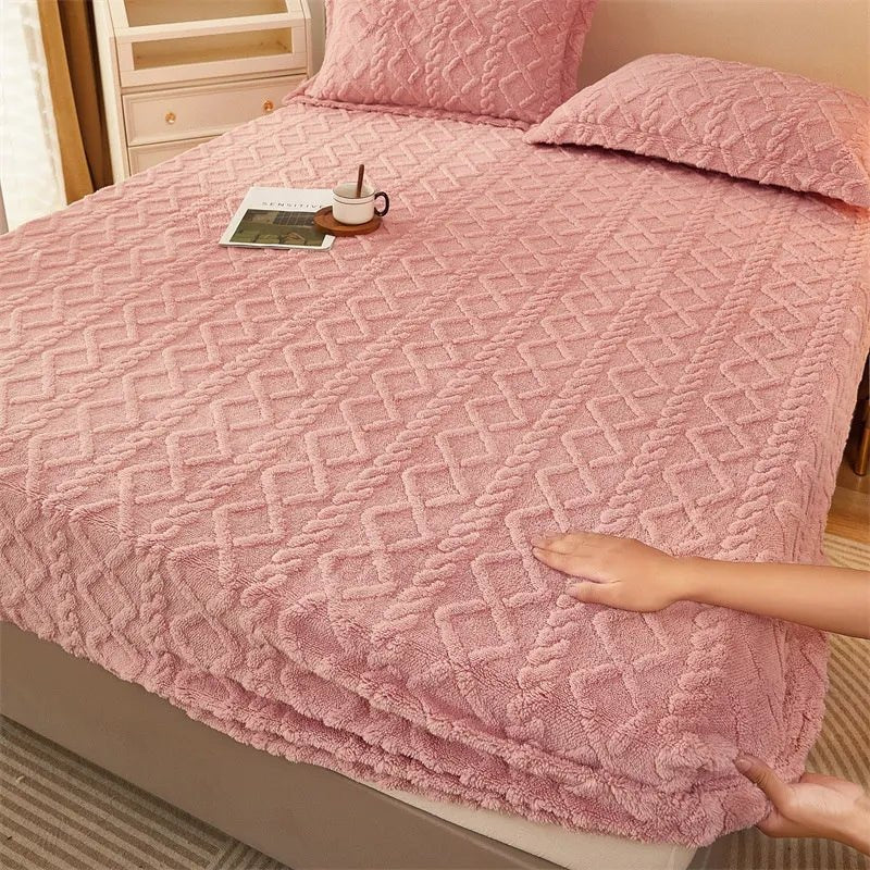 Housse de Matelas d'Hiver Matelassée en Velours
