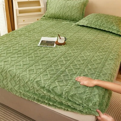 Housse de Matelas d'Hiver Matelassée en Velours