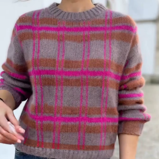 Cardigan en Tricot Femme Rayé Décontracté pour l’Hiver