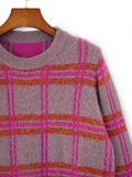 Cardigan en Tricot Femme Rayé Décontracté pour l’Hiver
