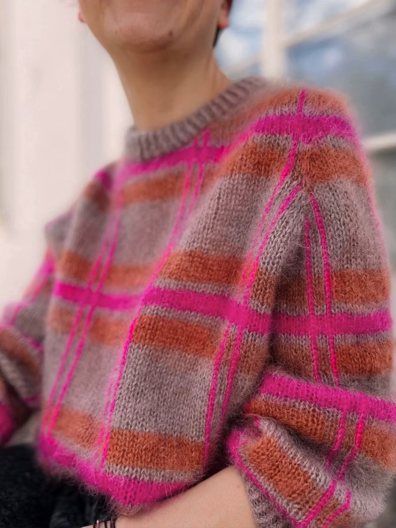 Cardigan en Tricot Femme Rayé Décontracté pour l’Hiver