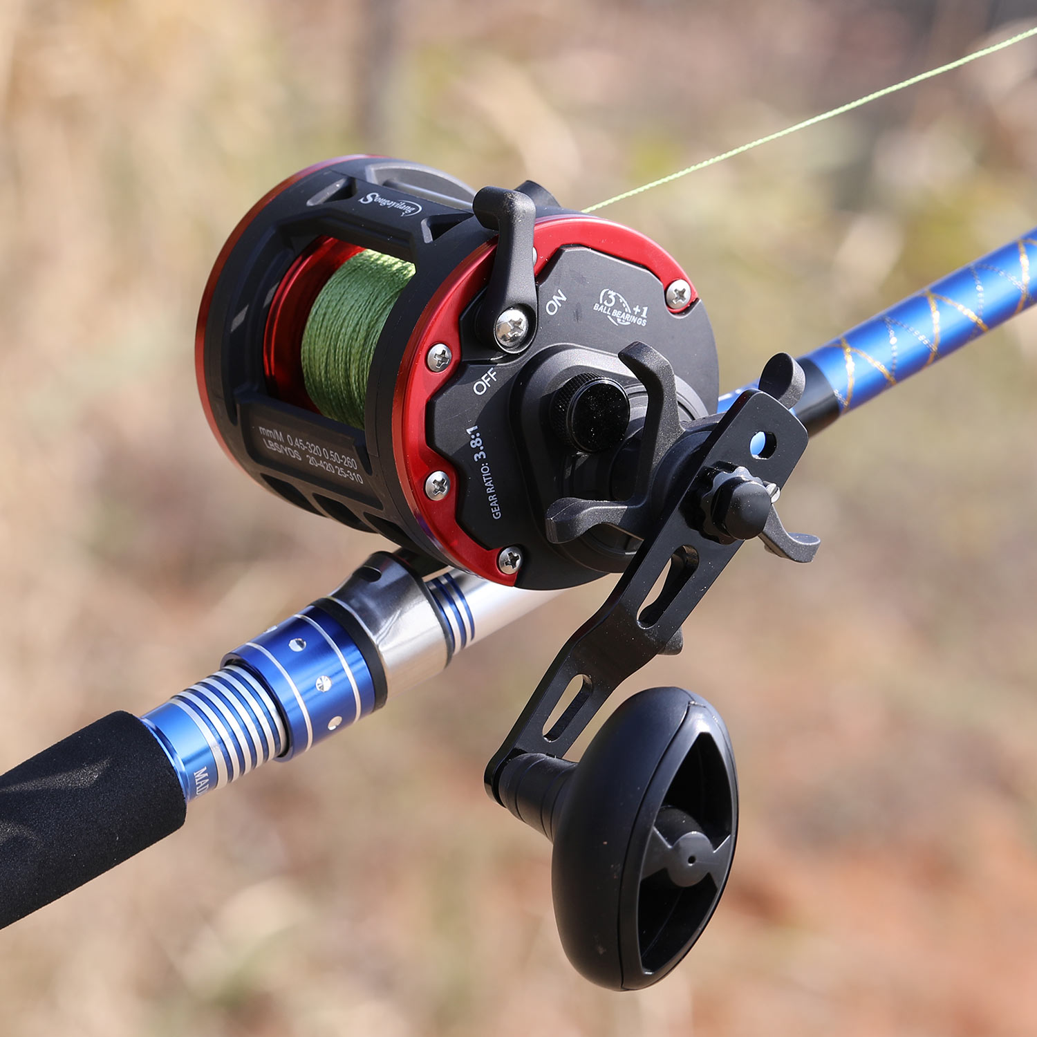 Moulinet de Pêche Profil Haut - 25kg Max Drag 3+1 Roulements - Sougayilang