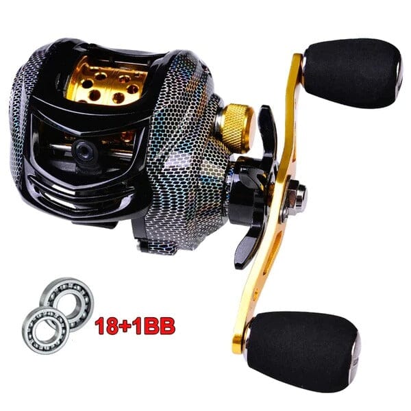 Moulinet de Pêche Professionnel Frein 10Kg et 19 Roulements - Snake