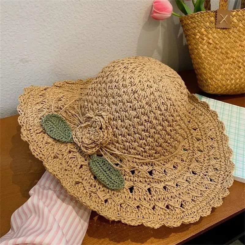 Chapeau d'Été Femme en Crochet Floral