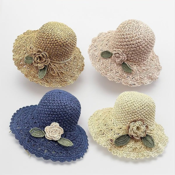 Chapeau d'Été Femme en Crochet Floral