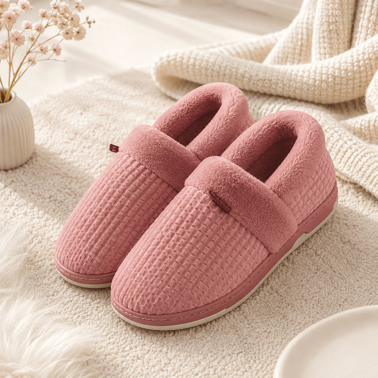 Chaussons anatomiques chauds et antidérapants pour l’hiver
