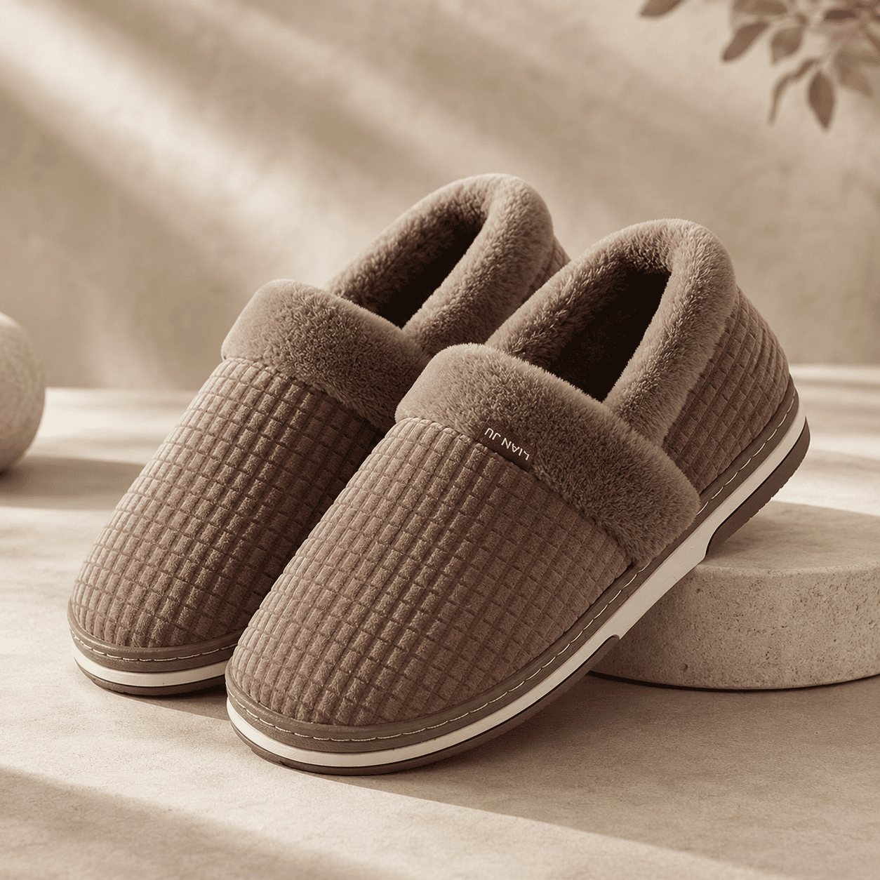 Chaussons anatomiques chauds et antidérapants pour l’hiver