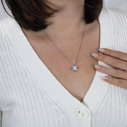 Collier en Argent 925 avec Pendentif Rose et Lettre d'Amour - LoveLetter