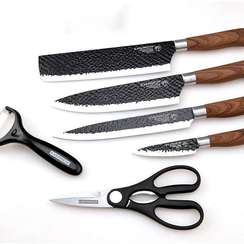 Set de Couteaux en Acier Carbone Forgé - 6 Pièces