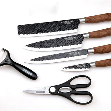 Set de Couteaux en Acier Carbone Forgé - 6 Pièces
