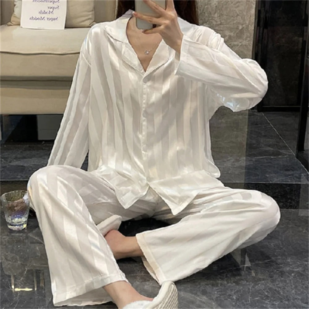Ensemble de Pyjama Long en Soie pour Femme - Starlight