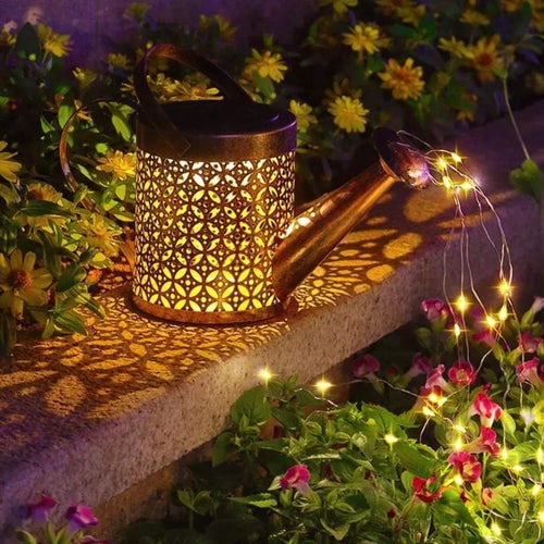 Décoration de Jardin Arrosoir avec Lumière LED Solaire