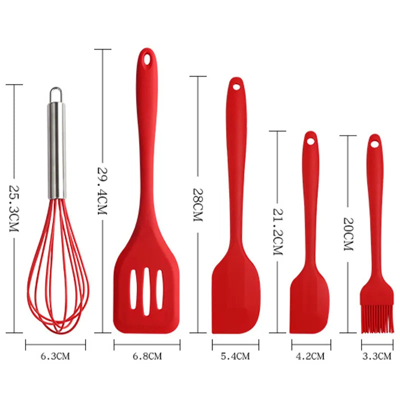 Ensemble Complet d’Ustensiles de Cuisine en Silicone