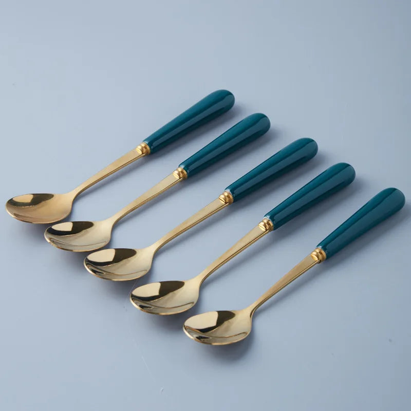 Ensemble de Couverts en Acier Inoxydable avec Manche en Céramique