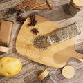 Ensemble de Pots à Épices avec Couvercle en Bambou
