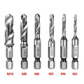Kit 6 Forets en Acier Titanium 2 en 1 - Perce et Taraude