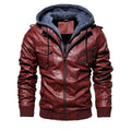 Veste Homme en Cuir 100% Véritable à Capuche Amovible