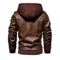 Veste Homme en Cuir 100% Véritable à Capuche Amovible
