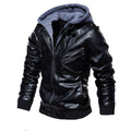 Veste Homme en Cuir 100% Véritable à Capuche Amovible