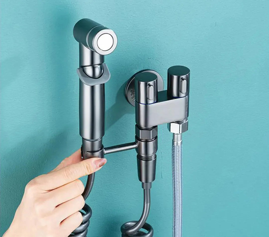 Kit Complet Douchette Hygiénique avec Dérivation pour Réservoir de Chasse d'Eau