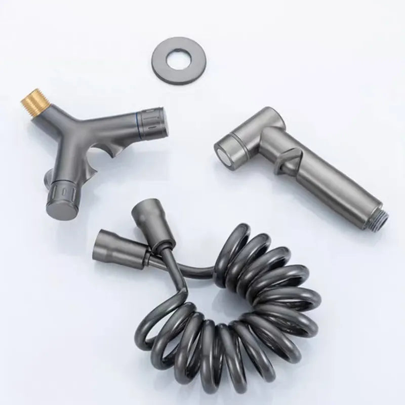 Kit Complet Douchette Hygiénique avec Dérivation pour Réservoir de Chasse d'Eau